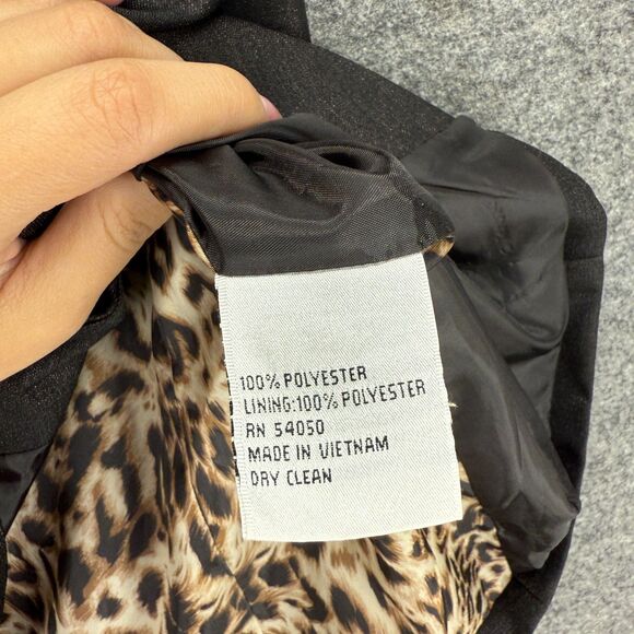 Le Suit Blazer Women 14 Gray Button Up Collared Long Sleeve Lined Classic Fit - Picture 4 of 7